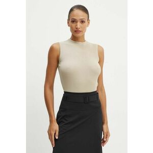 BOSS vesta culoarea bej, light, cu turtleneck, 50473237 imagine