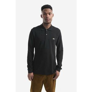 Lacoste longsleeve din bumbac L1312 031 culoarea negru, uni L1312.031-031 imagine