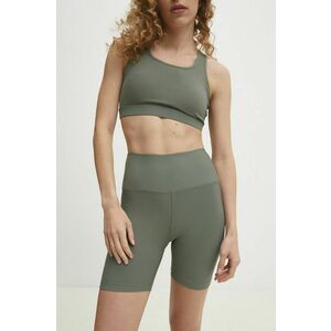 Answear Lab pantaloni scurti femei, culoarea verde, neted, high waist imagine