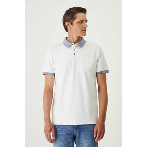 Medicine tricou polo barbati, culoarea alb, neted imagine