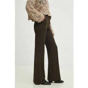 Answear Lab pantaloni femei, culoarea maro, lat, high waist imagine