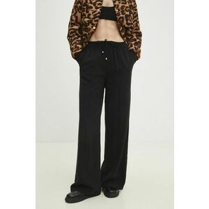 Answear Lab pantaloni femei, culoarea negru, drept, high waist imagine