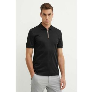 BOSS polo de bumbac culoarea negru, neted, 50521118 imagine