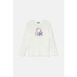 United Colors of Benetton longsleeve din bumbac pentru copii culoarea alb, 3I9WC10JR imagine