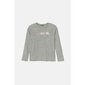 United Colors of Benetton longsleeve din bumbac pentru copii culoarea gri, 3I9WC10JR imagine