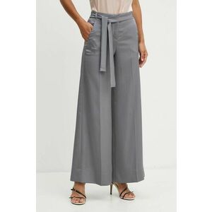 Marella pantaloni femei, culoarea gri, lat, high waist, 2423136341200 imagine