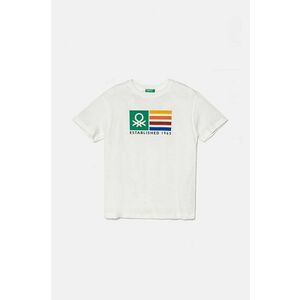 United Colors of Benetton tricou de bumbac pentru copii culoarea bej, cu imprimeu, 3I1XC10JL imagine