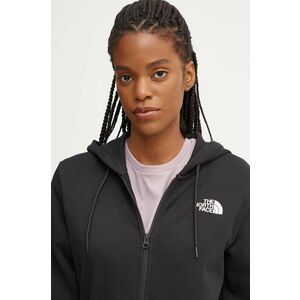 The North Face bluza Simple Dome Full Zip Hoodie femei, culoarea negru, cu glugă, cu imprimeu, NF0A89EWJK31 imagine