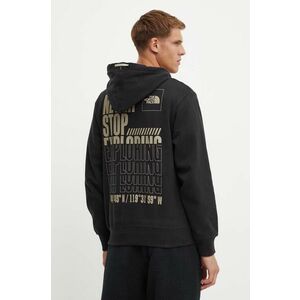 The North Face hanorac de bumbac Coordinates Hoodie barbati, culoarea negru, cu glugă, cu imprimeu, NF0A89D9JK31 imagine