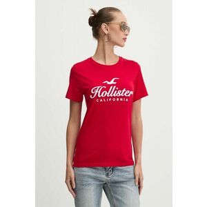 Hollister Co. tricou din bumbac femei, culoarea rosu, KI357-3285 imagine