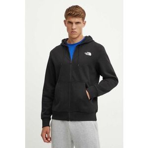 The North Face bluza Simple Dome Full Zip Hoodie barbati, culoarea negru, cu glugă, cu imprimeu, NF0A89FDJK31 imagine