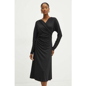 BOSS rochie culoarea negru, midi, evazati, 50523130 imagine