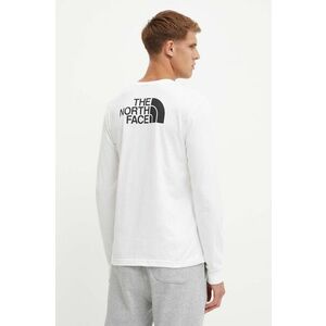 The North Face longsleeve L/S Easy Tee barbati, culoarea alb, cu imprimeu, NF0A8A6FFN41 imagine