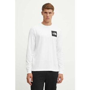 The North Face longsleeve L/S Fine Tee barbati, culoarea alb, cu imprimeu, NF0A8A6PFN41 imagine