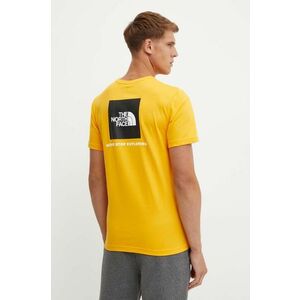 The North Face tricou din bumbac S/S Redbox Tee barbati, culoarea galben, cu imprimeu, NF0A87NPZU31 imagine