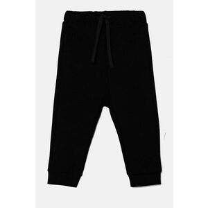 United Colors of Benetton pantaloni de trening din bumbac pentru copii culoarea negru, neted, 3J68GF027 imagine