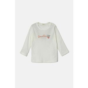 United Colors of Benetton longsleeve din bumbac pentru bebeluși culoarea alb, 3I9WA1057 imagine