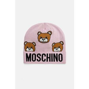 Moschino caciula de lana culoarea roz, de lana, din tesatura neteda, M3183 65433 imagine