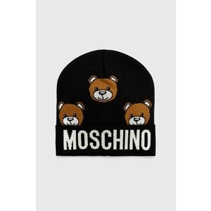 Moschino caciula de lana culoarea negru, de lana, din tesatura neteda, M3183 65433 imagine