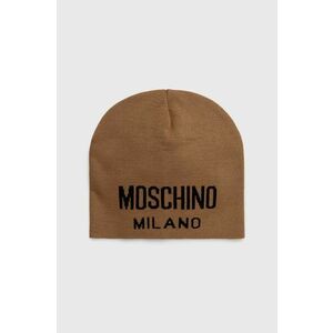 Moschino caciula de lana culoarea maro, de lana, din tesatura neteda, M5802 60016 imagine