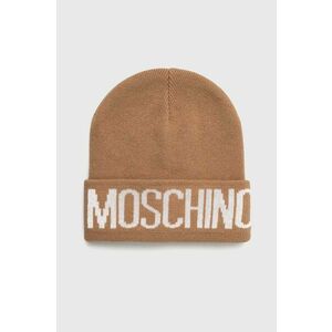 Moschino caciula din amestec de lana culoarea maro, din tricot gros, M5672 60102 imagine