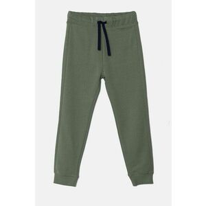 United Colors of Benetton pantaloni de trening din bumbac pentru copii culoarea verde, neted, 3J68CF058 imagine