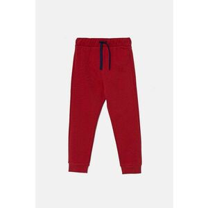 United Colors of Benetton pantaloni de trening din bumbac pentru copii culoarea bordo, neted, 3J70GF010 imagine