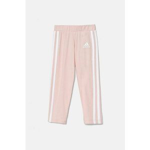 adidas pantaloni de trening pentru copii LK 3S TIGHT culoarea roz, cu imprimeu, IX7356 imagine