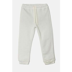 United Colors of Benetton pantaloni de trening din bumbac pentru copii culoarea alb, neted, 3J70GF01N imagine