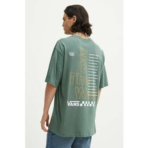 Vans tricou din bumbac barbati, culoarea verde, cu imprimeu, VN000HFT1CI1 imagine