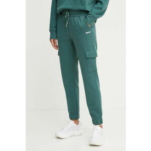 Dkny pantaloni de trening culoarea verde, neted, DP4P3504 imagine