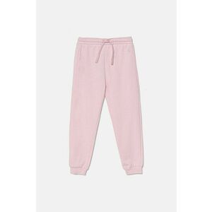 United Colors of Benetton pantaloni de trening din bumbac pentru copii culoarea roz, neted, 3J68CF02H imagine