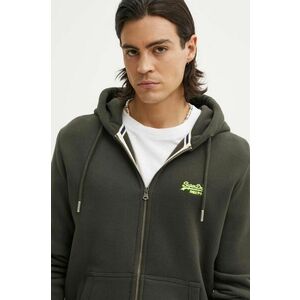 Superdry bluza barbati, culoarea verde, cu glugă, cu imprimeu, M2013116A-3JZ imagine