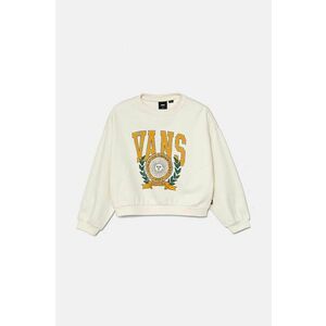 Vans bluza copii First Team Loose Crew culoarea bej, cu imprimeu, VN000J6HFS81 imagine