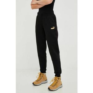 Puma pantaloni de trening femei, culoarea negru, neted imagine