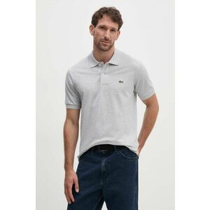 Lacoste polo de bumbac culoarea gri, melanj imagine