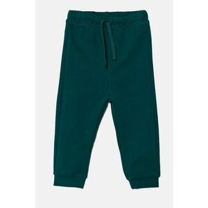 United Colors of Benetton pantaloni de trening din bumbac pentru copii culoarea verde, melanj imagine