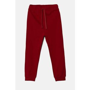 United Colors of Benetton pantaloni de trening din bumbac pentru copii culoarea bordo, melanj imagine