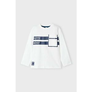 Mayoral longsleeve din bumbac pentru copii culoarea bej, cu imprimeu, 4058 imagine