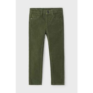 Mayoral pantaloni din catifea pentru copii sztruks slim fit basi culoarea verde, neted, 537 imagine