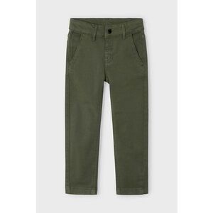 Mayoral pantaloni de bumbac pentru copii relaxed fit culoarea verde, neted, 4541 imagine