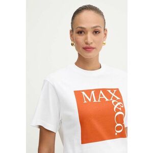 MAX&Co. tricou din bumbac femei, culoarea alb, 2428976024200 imagine