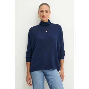 MAX&Co. pulover de lana femei, culoarea albastru marin, light, cu turtleneck, 2428369964200 imagine