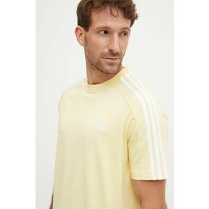 adidas tricou din bumbac Essentials barbati, culoarea galben, neted, IX0159 imagine