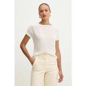 MAX&Co. tricou din amestec de mătase culoarea alb, 2428946034200 imagine