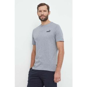 Puma tricou din bumbac bărbați, culoarea gri, uni 586668 imagine