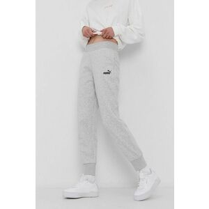 Puma Pantaloni 586839 femei, culoarea gri, material neted imagine