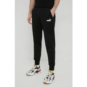 Puma pantaloni 586714 barbati, culoarea negru, cu imprimeu imagine