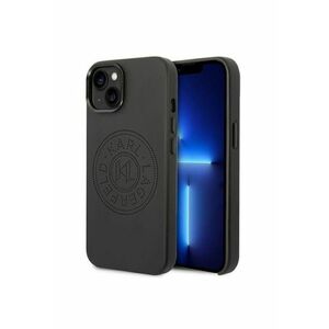 Husa de protectie Leather Perforated Logo pentru iPhone 14 - Negru imagine