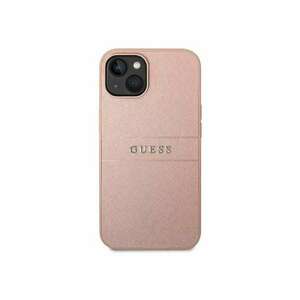 Husa de protectie din piele PU Saffiano pentru iPhone 14 Pro - Roz imagine